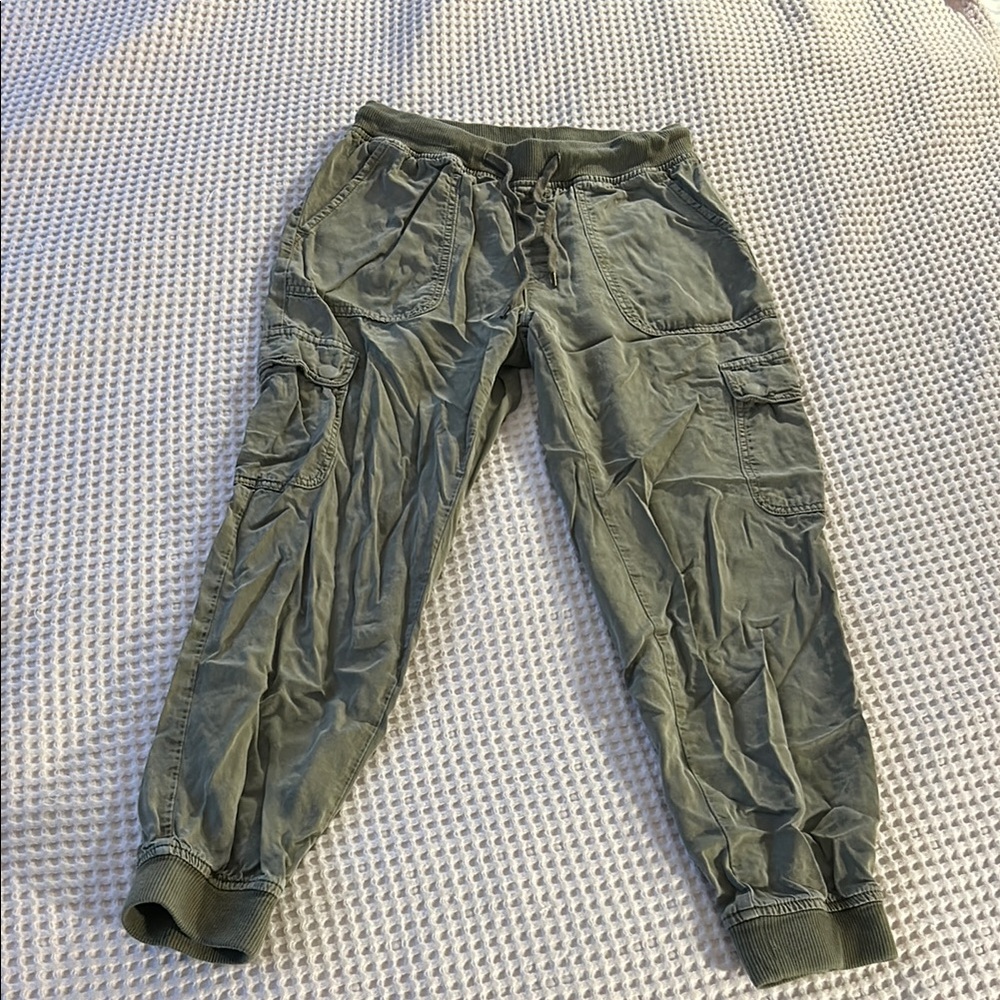 Olive Green Cargo Joggers - Picture 1 of 7